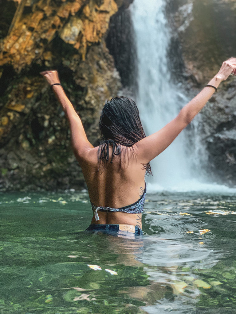 girl in waterfall